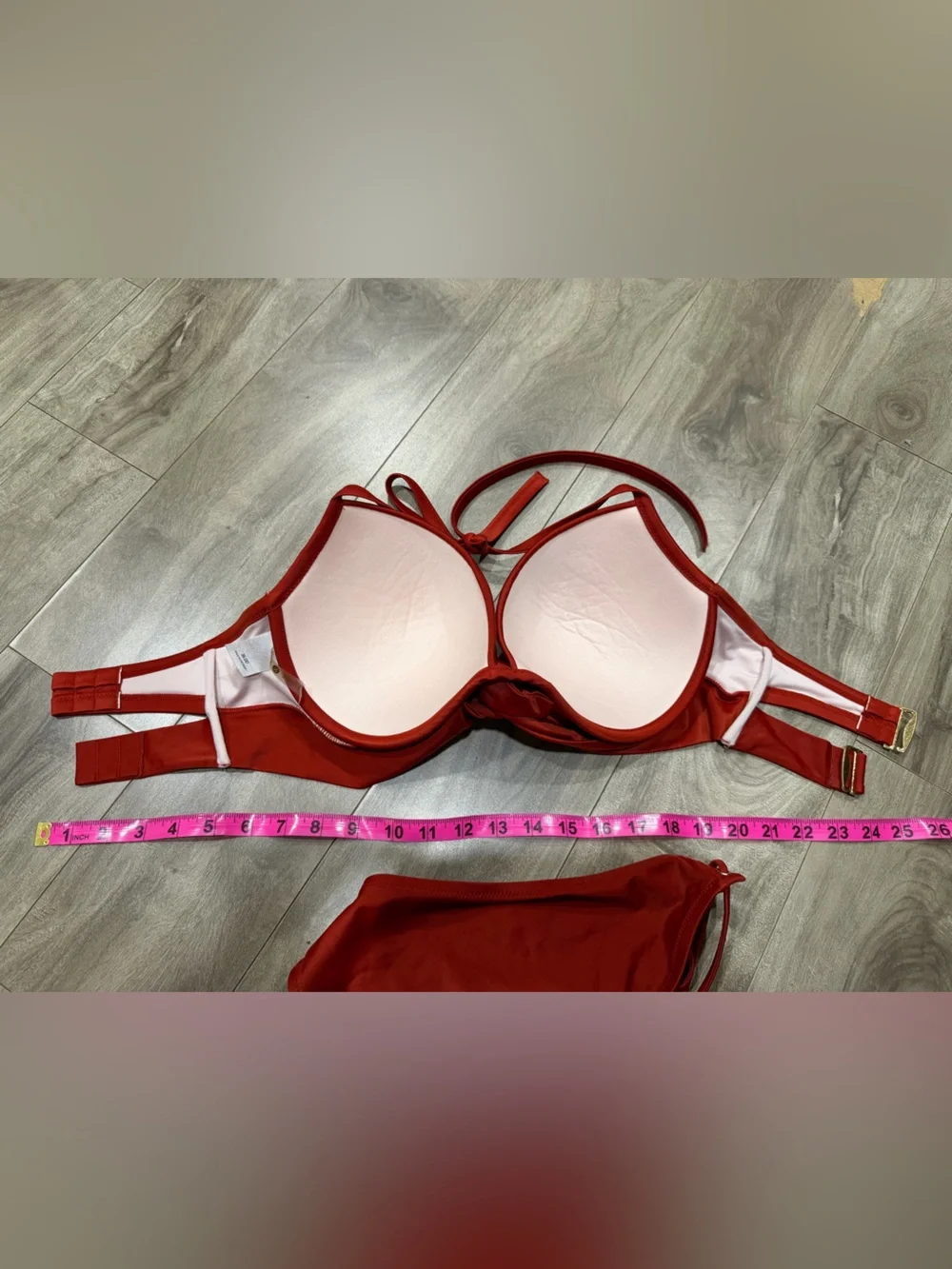 Shade & Shore Red Twist Push-Up Bikini Set